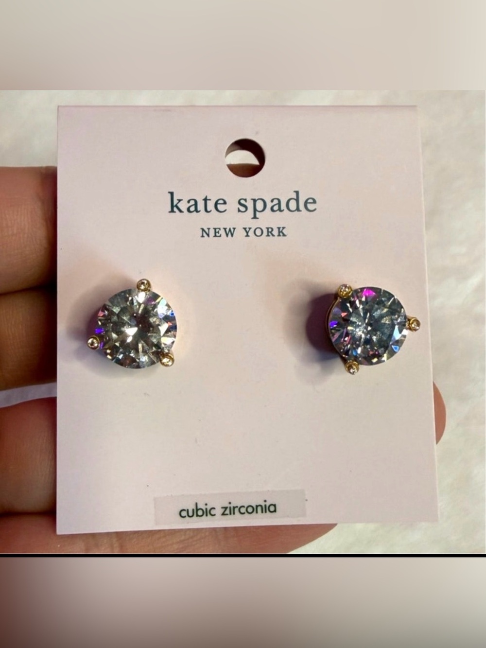Kate Spade Rise and Shine Studs Earrings in Silver and Iridescent nwt
